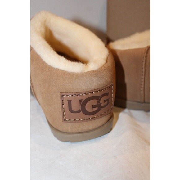 UGG WOMEN'S PUMPED SUEDE SHEARLING LINED CLOGS CHESTNUT NIB - Picture 5 of 7